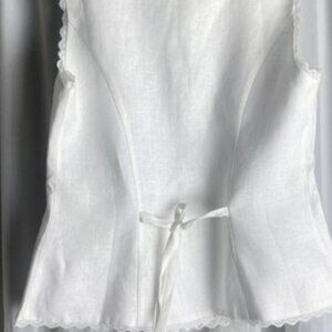 White sleeveless summer top